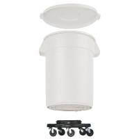 Affaldsspand, Rubbermaid Brute, hvid, plast, 76 l, med hjul og låg