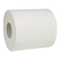 Håndklæderulle, ABENA Care-Ness Excellent, 2-lags, Midi, 153m x 20cm, Ø18cm, hvid, nyfiber