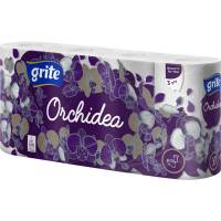 Toiletpapir, Grite Orchidea White, 3-lags, 17,4m x 9,6cm, hvid