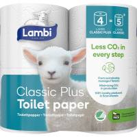 Toiletpapir, Lambi, 3-lags, 25,5m x 9,8cm , Ø12cm, hvid