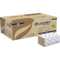 Håndklædeark, Lucart T3 Natural, 2-lags, V-fold, 21,8x21cm, 10,5 cm, ubleget