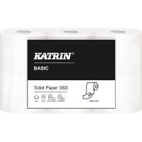 Toiletpapir, Katrin Basic, 2-lags, 50,4m x 10,6cm , Ø12cm, ubleget