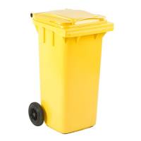 Affaldscontainer, gul, plast, 120 l, UV-resistent