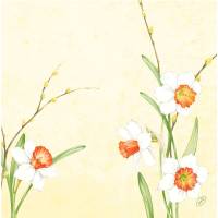 Middagsserviet, Dunisoft, Daffodil Joy, 1/4 fold, 40x40cm