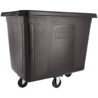 Affaldscontainer, Rubbermaid Cube Truck, sort, 600 l, med 4 hjul