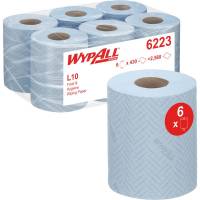 Håndklæderulle, Kimberly-Clark Wypall L10, 1-lags, Mini, 79m x 38cm , Ø18,3cm, blå, genanvendt papir