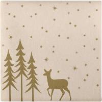 Middagsserviet, Golden Winter, 1/4 fold, 40x40cm, beige