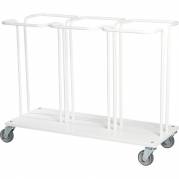 Affaldsstativ, Tina Trolleys, hvid, pulverlakeret st&aring;l