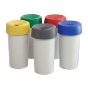 Affaldsspand, Rotho Mode, lysegr&aring;, plast, 50 l, med b&aelig;reh&aring;ndtag, mulighed for fastg&oslash;relse af posen