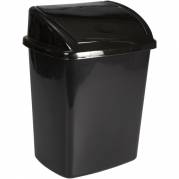 Affaldsspand, V-Part, sort, plast, 8 l, med sving låg