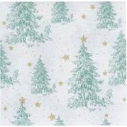 Middagsserviet, Christmas Tree, 1/4 fold, 40x40cm, flerfarvet