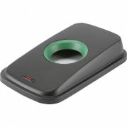 L&aring;g, Vileda Geo, 49x29x9cm, gr&oslash;n, plast, med rund &aring;bning