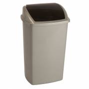 Affaldsspand, V-Part, grå, plast, 50 l, med sort sving låg