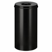 Brandhæmmende affaldsspand, V-Part, sort, pulverlakeret stål, 50 l