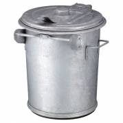 Affaldsspand, V-Part, grå, galvaniseret stål, 70 l, ilddæmpende, udendørs