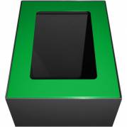 Topindsats, V-Part, grøn, pulverlakeret stål, åbent indkast, til modulopbygget affaldsspand