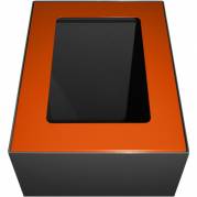 Topindsats, V-Part, orange, pulverlakeret stål, åbent indkast, til modulopbygget affaldsspand