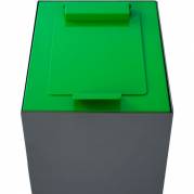 Låg, V-Part, grøn, pulverlakeret stål, soft close, til modulopbygget affaldsspand
