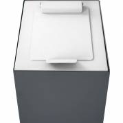 Låg, V-Part, hvid, pulverlakeret stål, soft close, til modulopbygget affaldsspand