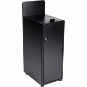 Affaldsspand, V-Part, sort mat, pulverlakeret stål, 1-rums, 1x40 l, med frontlåge og sækkeholdere