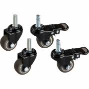 Hjulsæt, V-Part, sort mat, metal, til affaldsspand 40 l, bevægelige