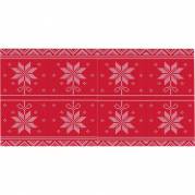 Kuvertløber, Christmas star, 2400x40cm, rød, airlaid, perforeret for hver 1