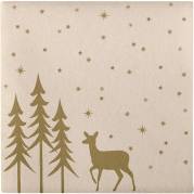 Middagsserviet, Golden Winter, 1/4 fold, 40x40cm, beige