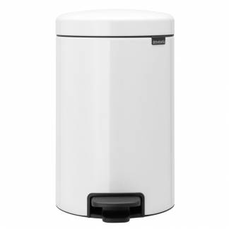Pedalspand, Brabantia newIcon, hvid, pulverlakeret st&aring;l, 12 l, plast inderspand