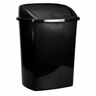 Affaldsspand, V-Part, sort, plast, 26 l, med sving låg