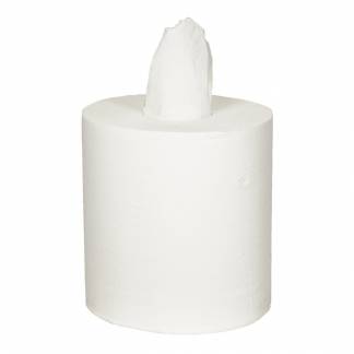 Håndklæderulle, neutral, 1-lags, Midi, 320m x 19,6cm, Ø19cm, hvid, nyfiber