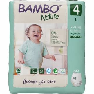 Bambo Nature, Miljømærkede buksebleer, 4, 7-14