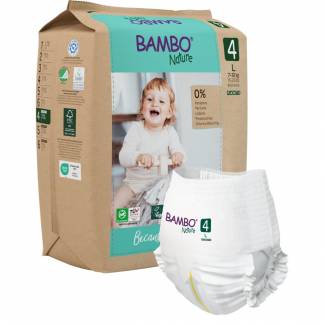 Børneble, bukseble, miljømærket, Bambo Nature Pants, 4, papirspose, paper bag