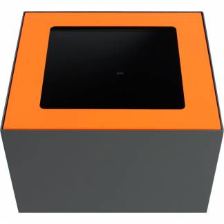 Topindsats, V-Part, orange, pulverlakeret stål, åbent indkast, til modulopbygget affaldsspand