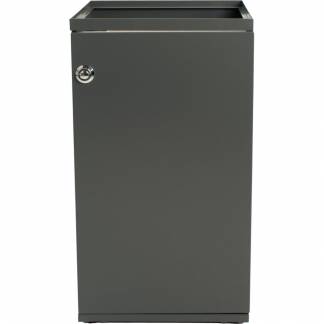 Affaldsspand, V-Part, mørkegrå, pulverlakeret stål, 85 l, med frontlåge
