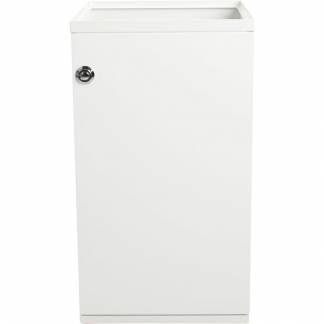 Affaldsspand, V-Part, hvid, pulverlakeret stål, 85 l, med frontlåge