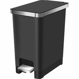 Pedalspand, EKO Hana Slim, sort, plast/rustfrit stål, 10 l