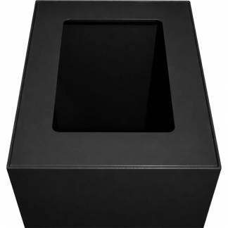 Topindsats, V-Part Modular waste, sort, pulverlakeret st&aring;l, &aring;bent indkast, til modulopbygget serie