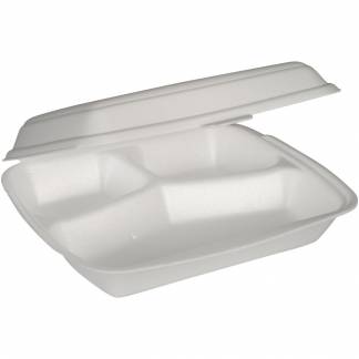 Termoboks, ABENA Gastro, 24x20x7cm, hvid, XPS, 3-rums, 400/120/100 ml