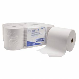 H&aring;ndkl&aelig;derulle, Kimberly-Clark Scott, 1-lags, 304m x 20cm, &Oslash;20cm, hvid, blandingsfibre