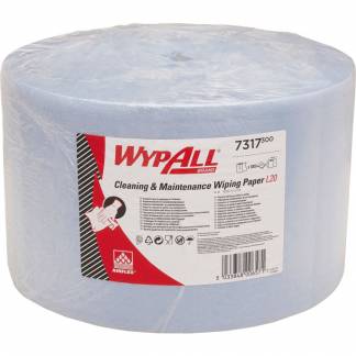 Værkstedsrulle, Kimberly-Clark WyPall L20, 2-lags, 380m x 23,5cm, Ø39,5cm, blå