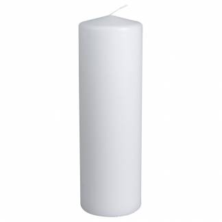 Bloklys, 30cm, Ø9,6cm, hvid, 190 timer