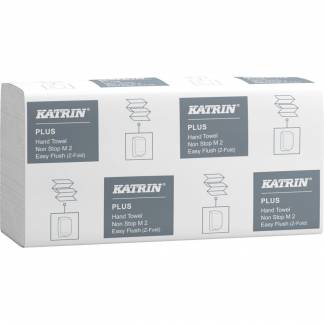 H&aring;ndkl&aelig;deark, Katrin Plus, 2-lags, Z-fold, 25,5x20,3cm, 8,5 cm, hvid