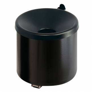 Askebæger, V-Part, sort, pulverlakeret stål/rustfrit stål, 2 l, selvslukkende