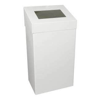 Affaldsspand, V-Part, hvid, epoxylakeret aluminium, 18 l, forberedt til vægmontering inkl. materi...