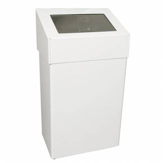 Affaldsspand, V-Part, hvid, epoxylakeret aluminium, 50 l, forberedt til vægmontering inkl. materi...