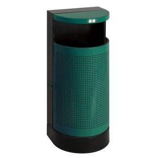 Affaldsspand, V-Part, grøn, stål, 60 l, med inderspand i metal, til udendørs, ilddæmpende