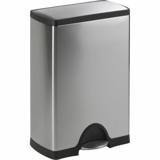 Pedalspand, Simplehuman, st&aring;l mat, rustfrit st&aring;l, 50 l, med inderspand i plast, og soft close l&aring;g