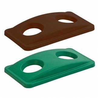 L&aring;g, Rubbermaid Slim Jim, brun, PE, med 2 huller, til kildesortering af flasker