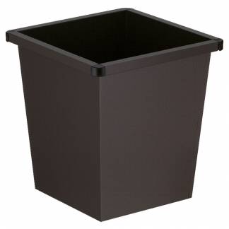 Papirkurv, sort, metal, 27 l, firkantet, med plast beskyttende hj&oslash;rner, ildd&aelig;mpende