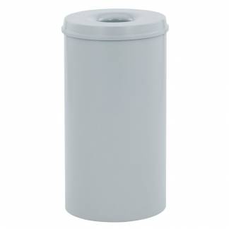 Brandh&aelig;mmende affaldsspand, V-Part, gr&aring;, pulverlakeret st&aring;l, 50 l